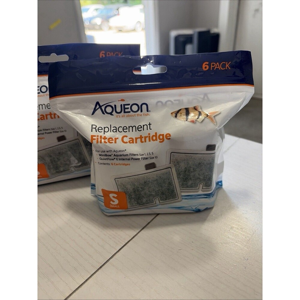 Two 6 pack ActivatedCarbon Aquarium Filter Cartridges NSF Certified, Compact Fit